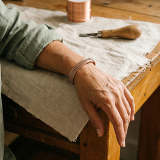 Wellen-Armband aus Kupfer