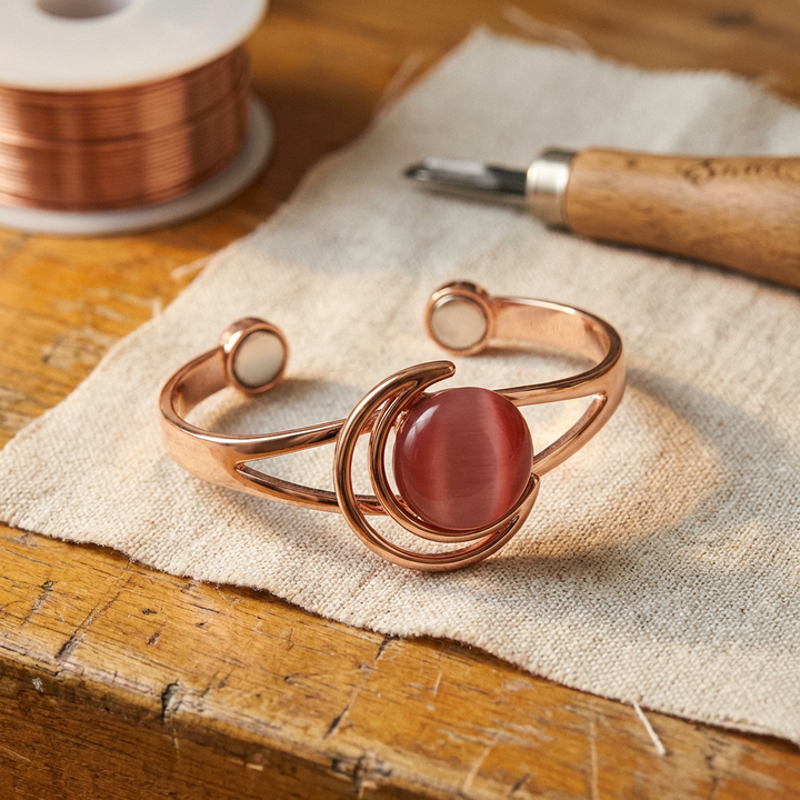 Rundes Armband aus pinkfarbenem Kupfer