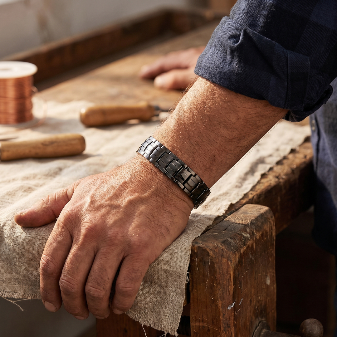 Ockerfarbenes Kupferarmband
