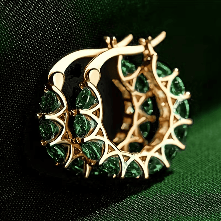 Regal Hoop Smaragd-Ohrringe