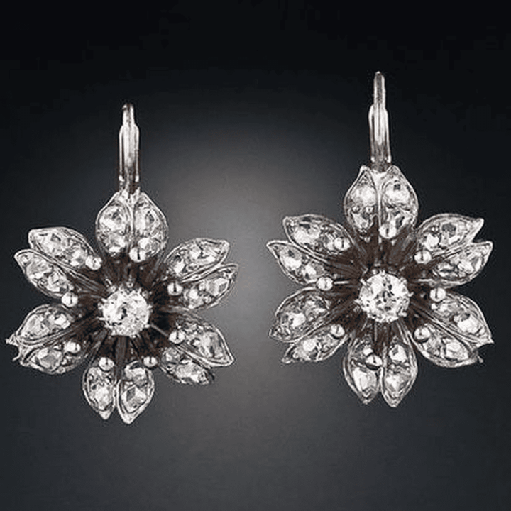 Vintage Kristall-Blumen-Ohrringe