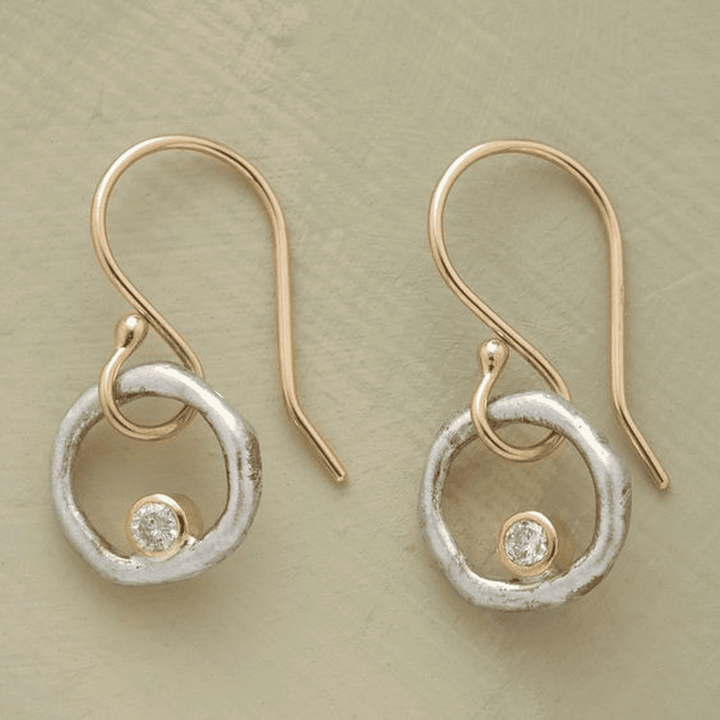 Vintage Gold- und Silberohrringe mit Zirkonia