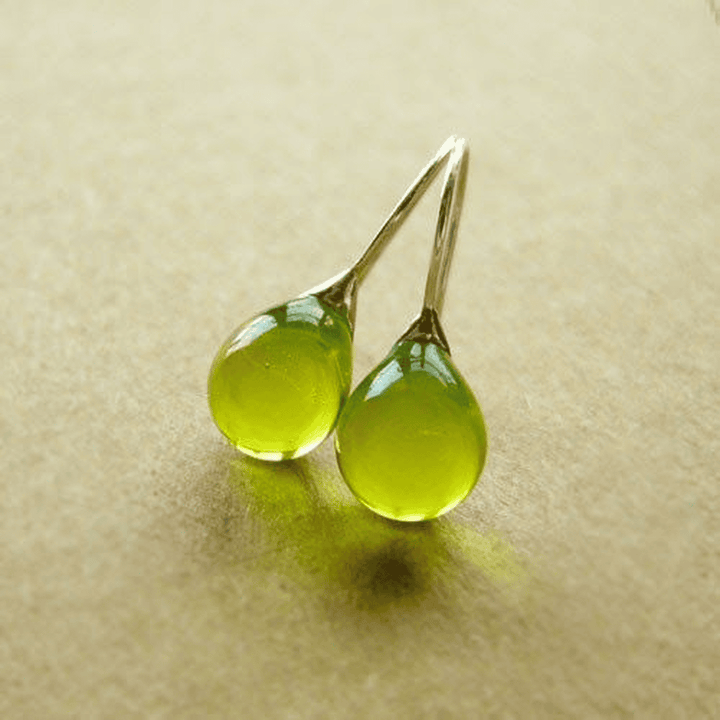 Vintage Olive Drops Kristall-Ohrringe