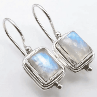 Lustre Quadratische Mondstein-Ohrringe
