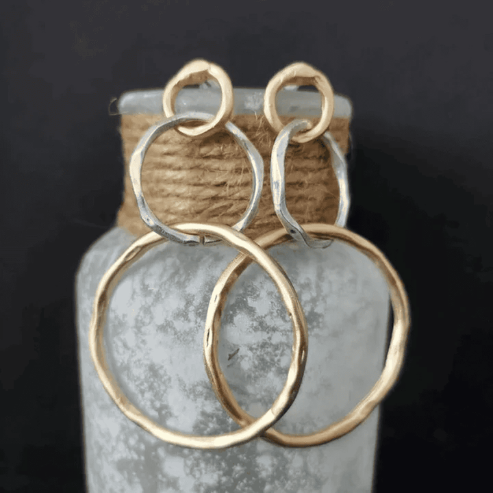 Vintage Gold- und Silber-Hoop-Ohrringe