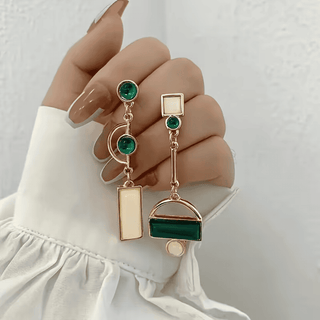 Edelstein-Statement-Ohrringe mit geometrischem Design
