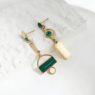 Edelstein-Statement-Ohrringe mit geometrischem Design