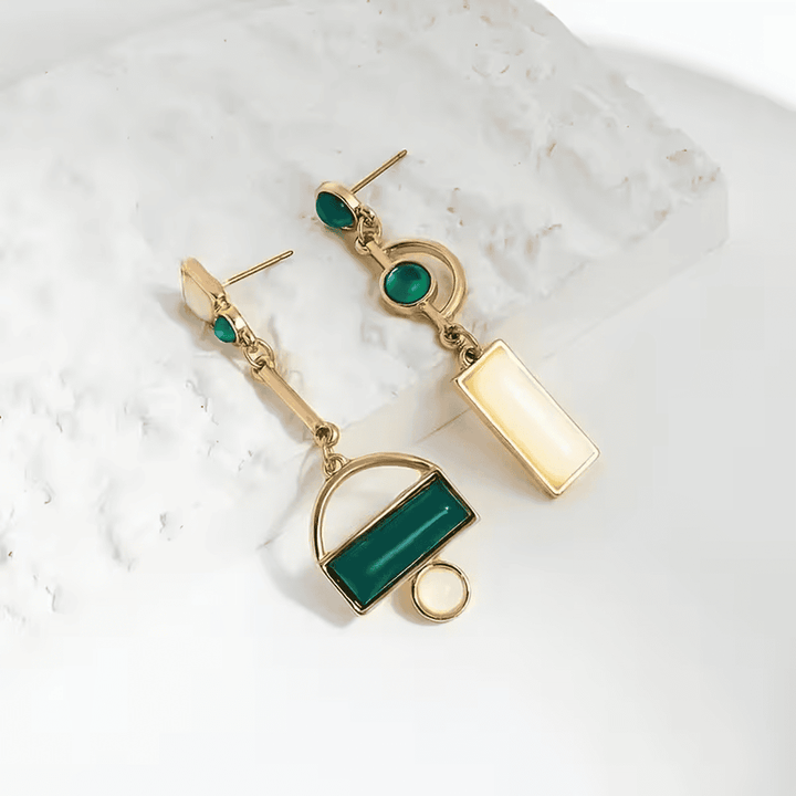 Edelstein-Statement-Ohrringe mit geometrischem Design