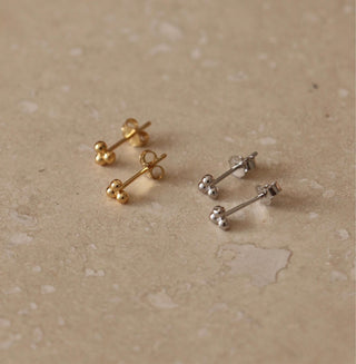 Trio Mikro-Ohrstecker Gold oder Silber