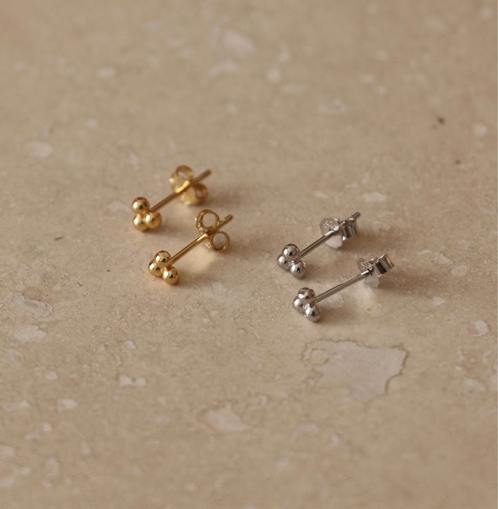 Trio Mikro-Ohrstecker Gold oder Silber