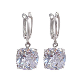Weissgold Zirkonia Tropfen-Ohrringe