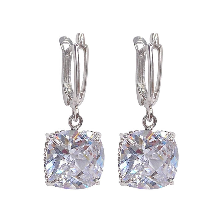 Weissgold Zirkonia Tropfen-Ohrringe