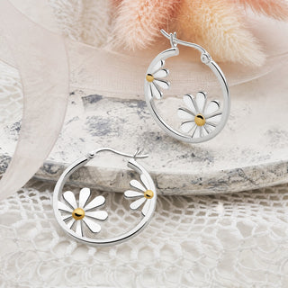 Kleine Daisy Silberohrringe