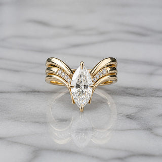 Ring Tropfen-Krone Gold
