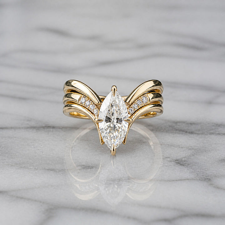 Ring Tropfen-Krone Gold