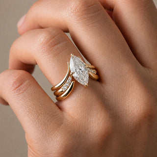 Ring Tropfen-Krone Gold