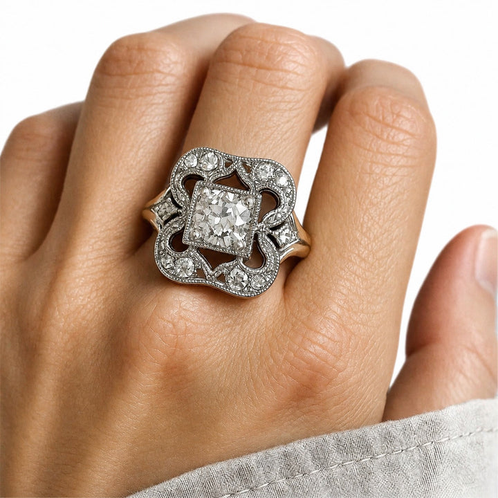 Ring Alte Schule Gold mit Zirkonia