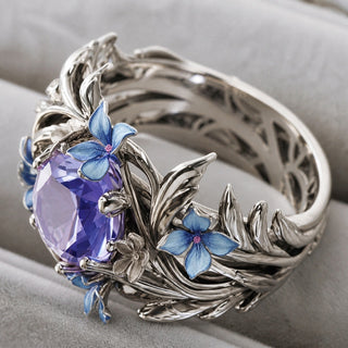 Ring Lavendelblüte Erbstück