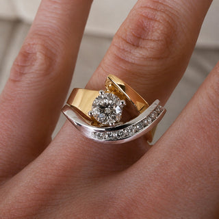 Ring Unregelmässige Form Gold-Silber