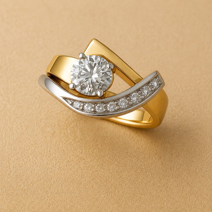 Ring Unregelmässige Form Gold-Silber