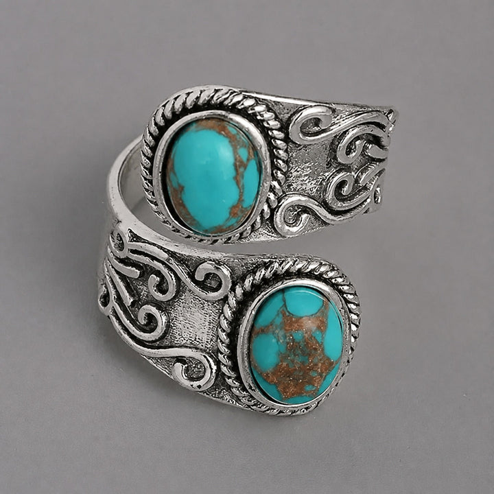 Ring Kreuz mit Türkis