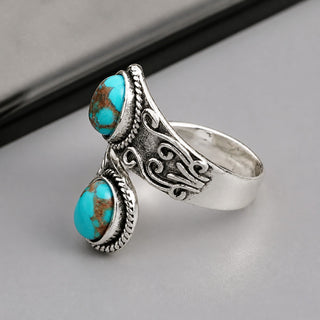 Ring Kreuz mit Türkis