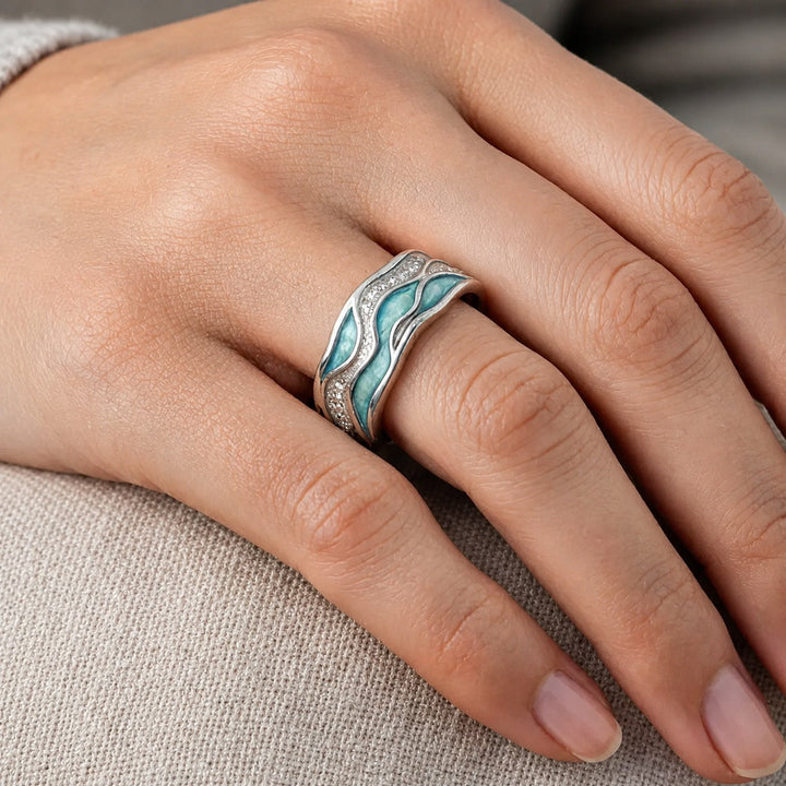Ring Wellenspiel Silber