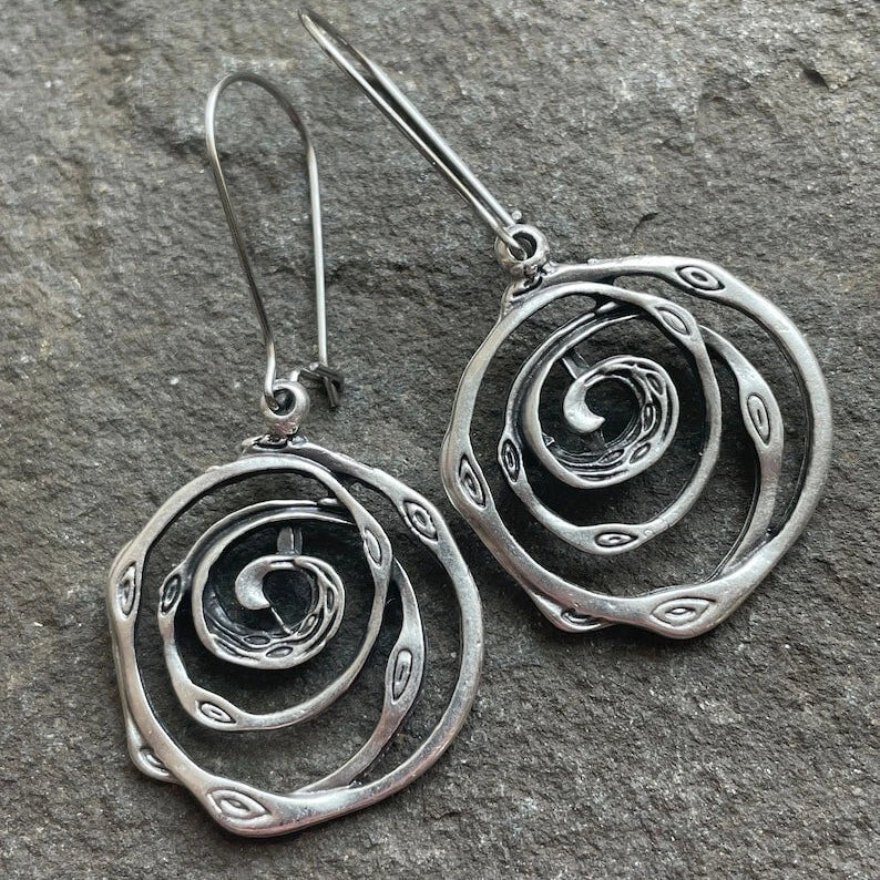 Maze Silber Vintage-Ohrringe