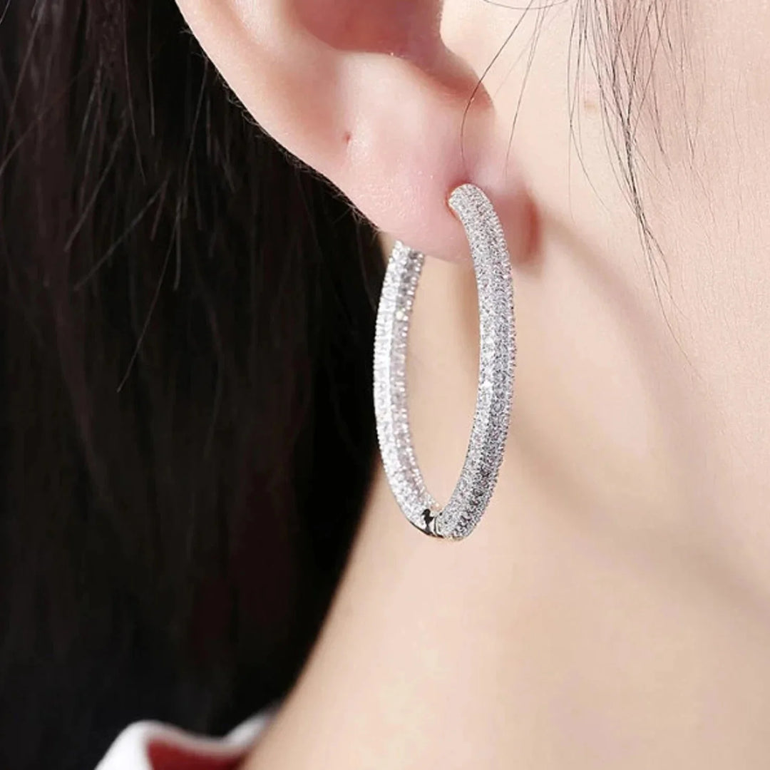 Silberne Halo-Creolen