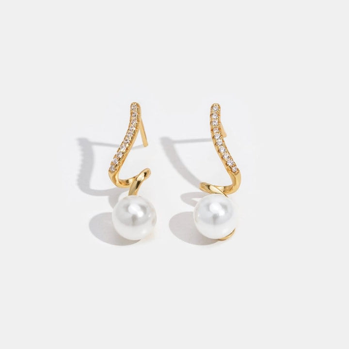 Perlenwelle Gold-Ohrringe