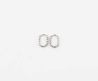 Perlen-Oval Huggie-Creolen Ohrringe